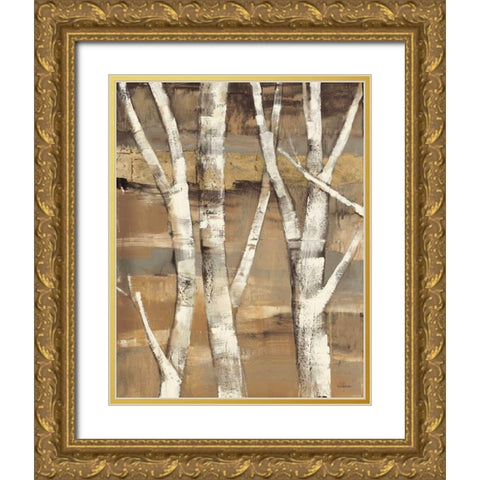 Wandering Through the Birches I Gold Ornate Wood Framed Art Print with Double Matting by Hristova, Albena