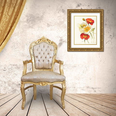 Red and White Icelands II Gold Ornate Wood Framed Art Print with Double Matting by Novak, Shirley