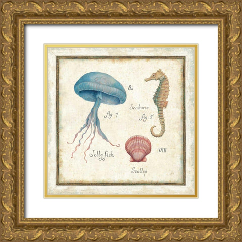 Oceanography III Gold Ornate Wood Framed Art Print with Double Matting by Brissonnet, Daphne