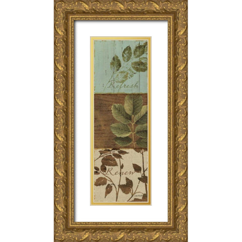 Forest Walk Panel III Gold Ornate Wood Framed Art Print with Double Matting by Audit, Lisa