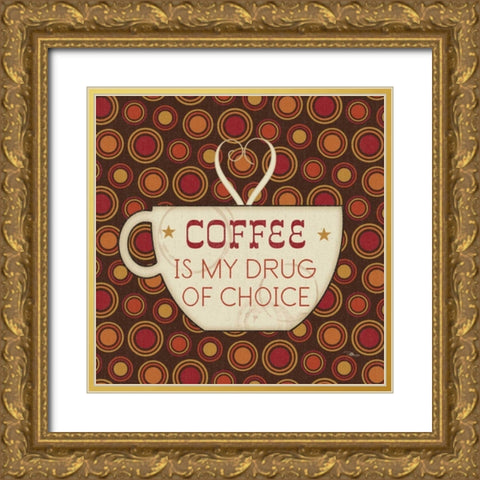 Caffeine II Gold Ornate Wood Framed Art Print with Double Matting by Pela Studio