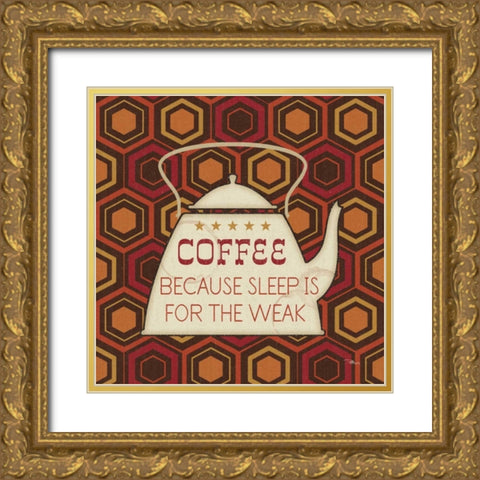 Caffeine III Gold Ornate Wood Framed Art Print with Double Matting by Pela Studio