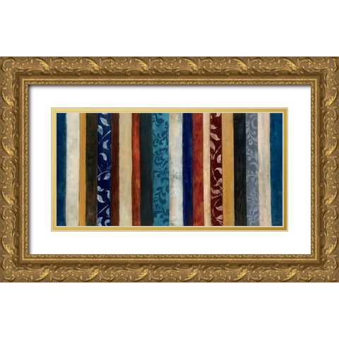 Strata V Gold Ornate Wood Framed Art Print with Double Matting by Warrick, Cheryl