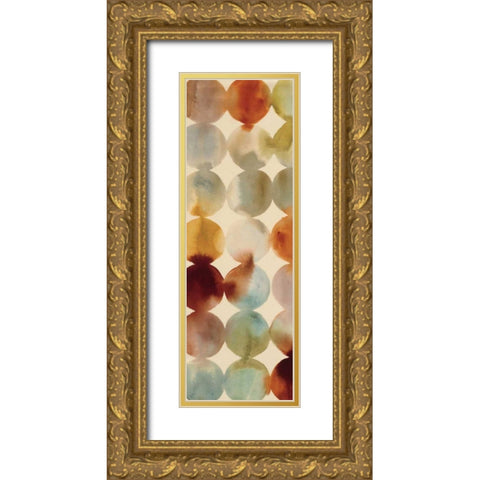 Raindots Panel I Gold Ornate Wood Framed Art Print with Double Matting by Wild Apple Portfolio