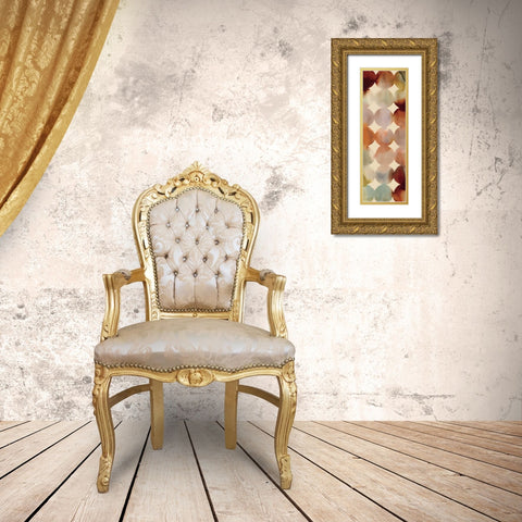 Raindots Panel II Gold Ornate Wood Framed Art Print with Double Matting by Wild Apple Portfolio