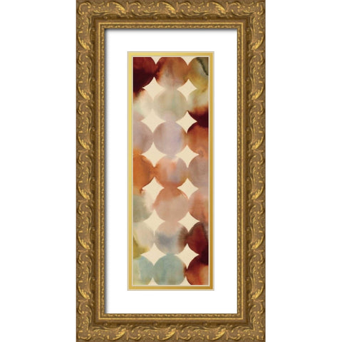 Raindots Panel II Gold Ornate Wood Framed Art Print with Double Matting by Wild Apple Portfolio