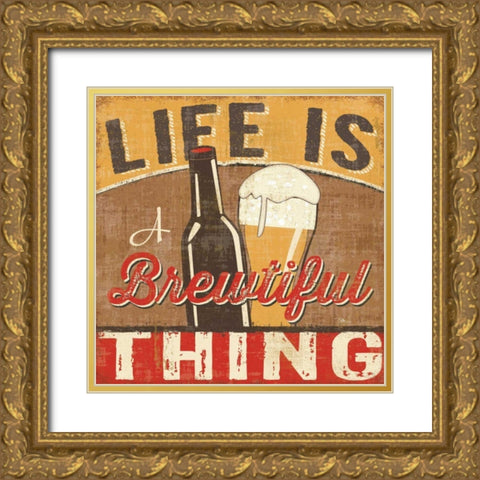 Craft Brew II Gold Ornate Wood Framed Art Print with Double Matting by Pela Studio