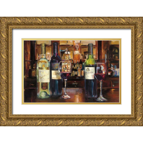 Reflection of Wine Gold Ornate Wood Framed Art Print with Double Matting by Hageman, Marilyn