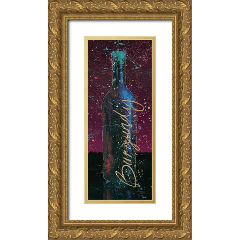 Wine Splash Dark V Gold Ornate Wood Framed Art Print with Double Matting by Wellington Studio