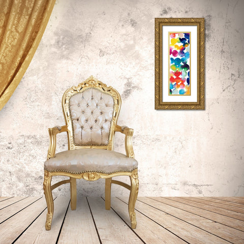 Bright Circles III Gold Ornate Wood Framed Art Print with Double Matting by Wild Apple Portfolio