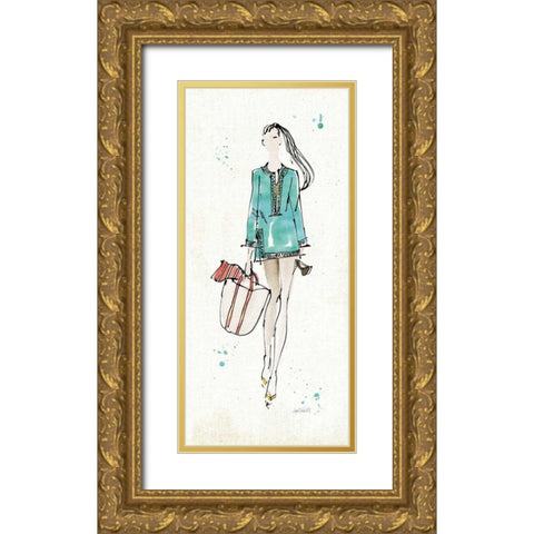 Beach Divas IV Color Gold Ornate Wood Framed Art Print with Double Matting by Tavoletti, Anne