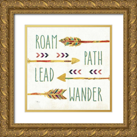 Beautiful Arrows V Gold Ornate Wood Framed Art Print with Double Matting by Pela Studio