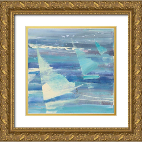Summer Sail II Gold Ornate Wood Framed Art Print with Double Matting by Hristova, Albena