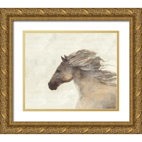Into the Wind Ivory Gold Ornate Wood Framed Art Print with Double Matting by Hristova, Albena