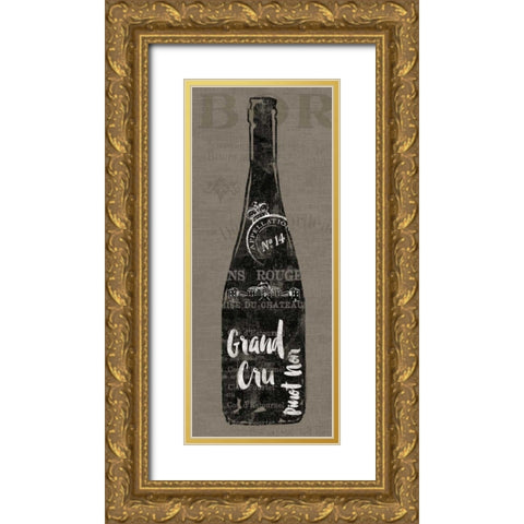 Linen Wine I Gold Ornate Wood Framed Art Print with Double Matting by Schlabach, Sue