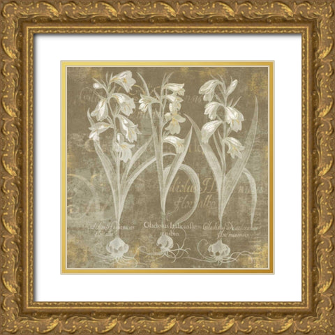 Flower Lines I Gold Ornate Wood Framed Art Print with Double Matting by Schlabach, Sue