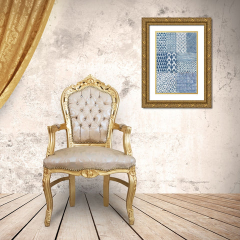 Maki Tile 6 Up Gold Ornate Wood Framed Art Print with Double Matting by Lovell, Kathrine