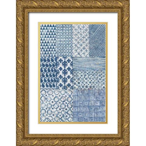 Maki Tile 6 Up Gold Ornate Wood Framed Art Print with Double Matting by Lovell, Kathrine