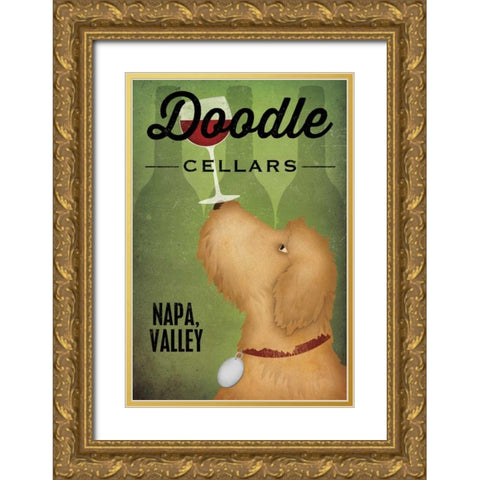 Doodle Wine II Gold Ornate Wood Framed Art Print with Double Matting by Fowler, Ryan