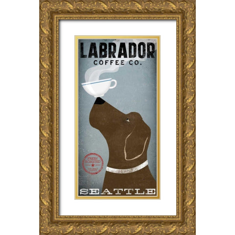 Labrador Coffee Co Seattle Gold Ornate Wood Framed Art Print with Double Matting by Fowler, Ryan