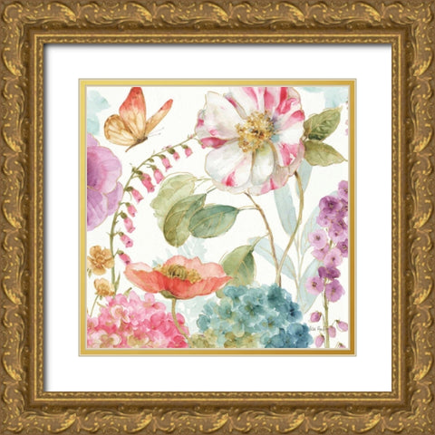 Rainbow Seeds Flowers II Gold Ornate Wood Framed Art Print with Double Matting by Audit, Lisa