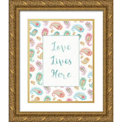 Rainbow Seeds Love Lives Gold Ornate Wood Framed Art Print with Double Matting by Audit, Lisa