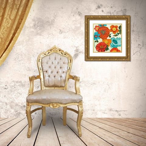 Spring Collage Vignette Gold Ornate Wood Framed Art Print with Double Matting by Novak, Shirley