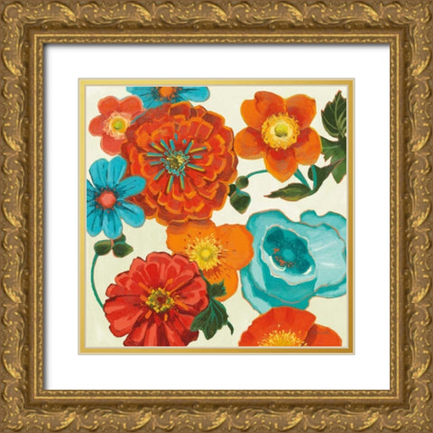 Spring Collage Vignette Gold Ornate Wood Framed Art Print with Double Matting by Novak, Shirley