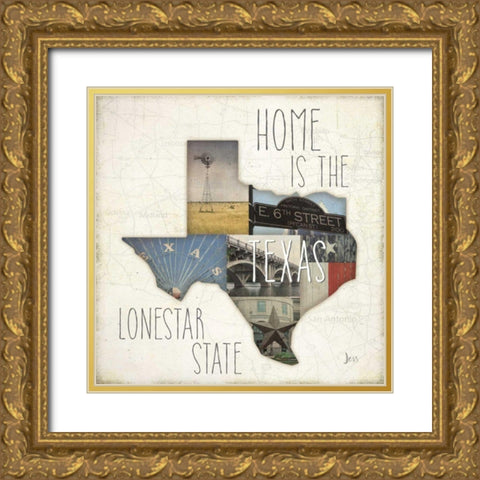 InstaStates III Gold Ornate Wood Framed Art Print with Double Matting by Aiken, Jess