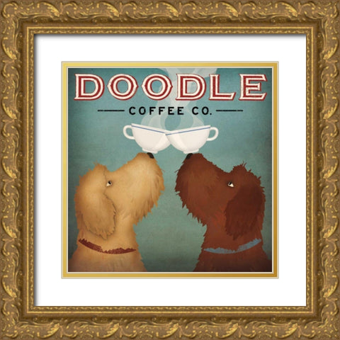 Doodle Coffee Double I Gold Ornate Wood Framed Art Print with Double Matting by Fowler, Ryan