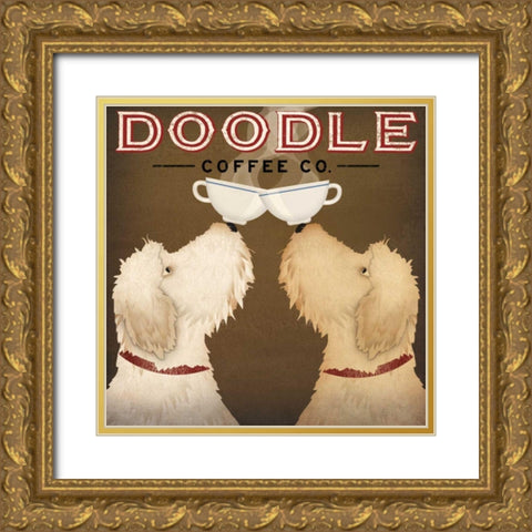 Doodle Coffee Double II Gold Ornate Wood Framed Art Print with Double Matting by Fowler, Ryan