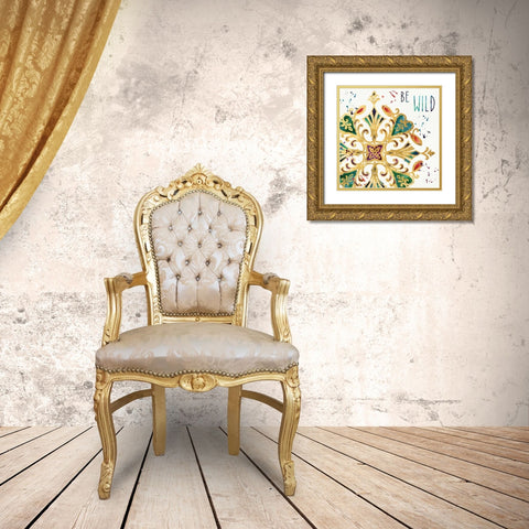 Little Jewels Words II Gold Ornate Wood Framed Art Print with Double Matting by Aiken, Jess