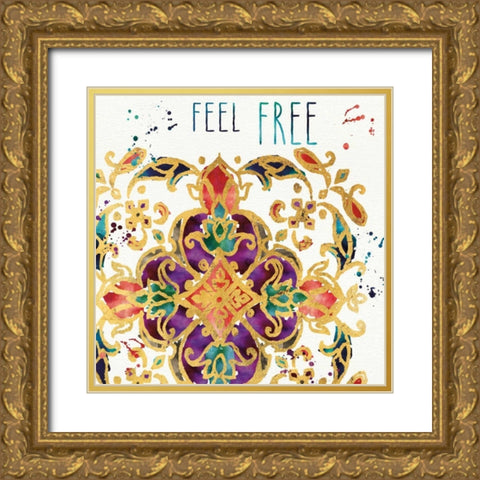Little Jewels Words IV Gold Ornate Wood Framed Art Print with Double Matting by Aiken, Jess