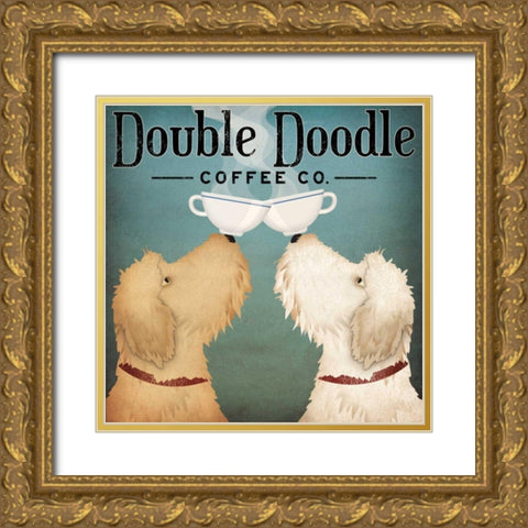 Doodle Coffee Double III Gold Ornate Wood Framed Art Print with Double Matting by Fowler, Ryan