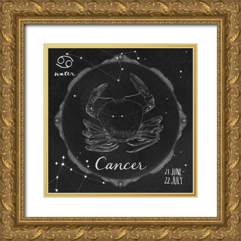 Night Sky Cancer Gold Ornate Wood Framed Art Print with Double Matting by Miller, Sara Zieve