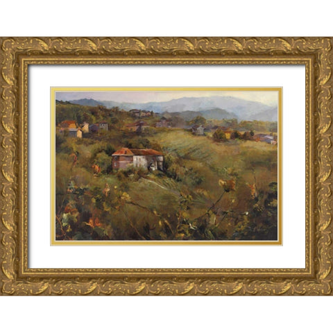 Overlooking The Valley Crop Gold Ornate Wood Framed Art Print with Double Matting by Hageman, Marilyn
