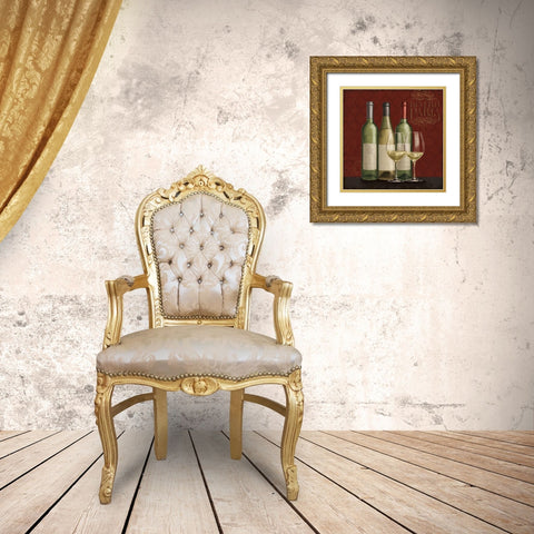 Bistro Paris White Wine v.2 Gold Ornate Wood Framed Art Print with Double Matting by Penner, Janelle