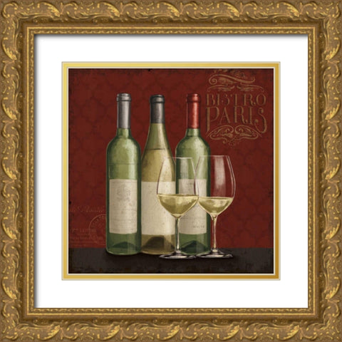 Bistro Paris White Wine v.2 Gold Ornate Wood Framed Art Print with Double Matting by Penner, Janelle