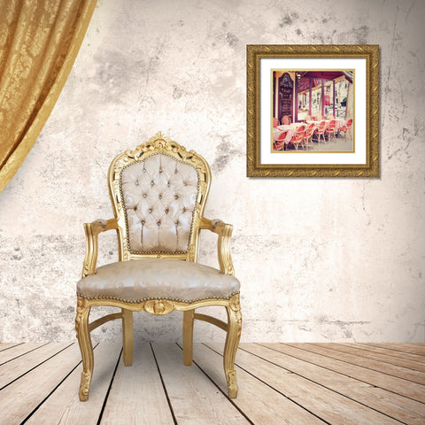 Cafe le Dôme Gold Ornate Wood Framed Art Print with Double Matting by Marshall, Laura