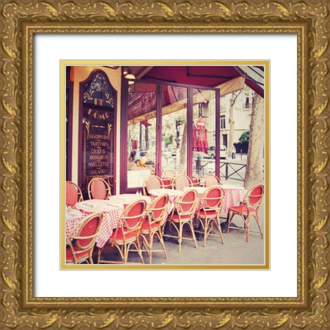 Cafe le Dôme Gold Ornate Wood Framed Art Print with Double Matting by Marshall, Laura