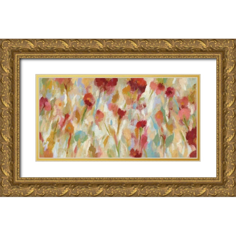 Breezy Floral I Gold Ornate Wood Framed Art Print with Double Matting by Vassileva, Silvia