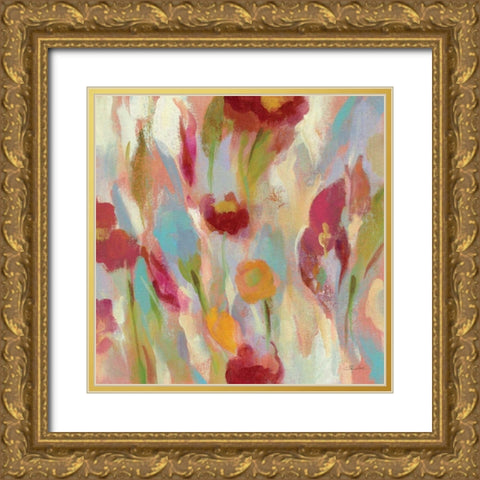 Breezy Floral III Gold Ornate Wood Framed Art Print with Double Matting by Vassileva, Silvia