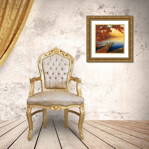 Autumn Glow III Gold Ornate Wood Framed Art Print with Double Matting by Purinton, Julia