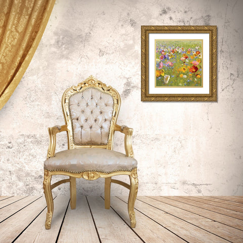 Champ de Fleur I Gold Ornate Wood Framed Art Print with Double Matting by Novak, Shirley