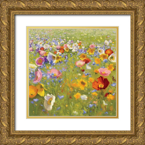 Champ de Fleur I Gold Ornate Wood Framed Art Print with Double Matting by Novak, Shirley