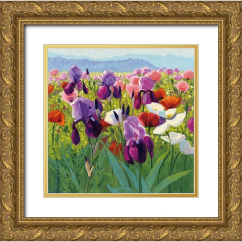 Early June Gold Ornate Wood Framed Art Print with Double Matting by Novak, Shirley