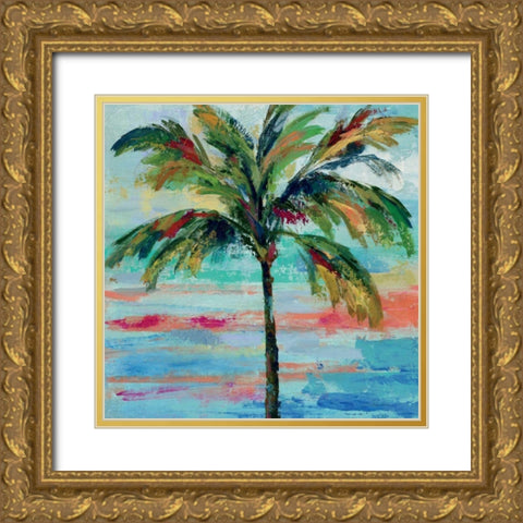 California Palm II Gold Ornate Wood Framed Art Print with Double Matting by Vassileva, Silvia