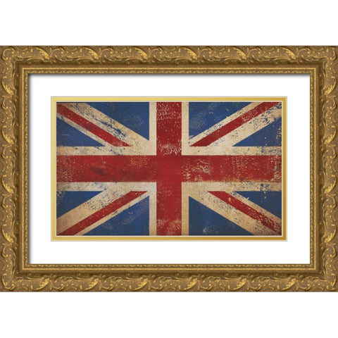 Union Jack Gold Ornate Wood Framed Art Print with Double Matting by Fowler, Ryan