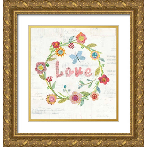 Wreath Inspiration I Gold Ornate Wood Framed Art Print with Double Matting by Prahl, Courtney