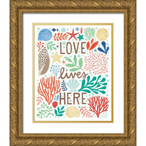 Under Sea Treasures II Gold Ornate Wood Framed Art Print with Double Matting by Mullan, Michael